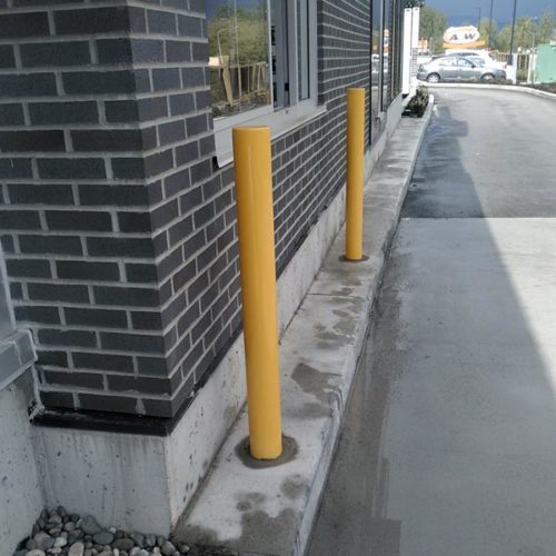 embedded in conrete bollards toronto